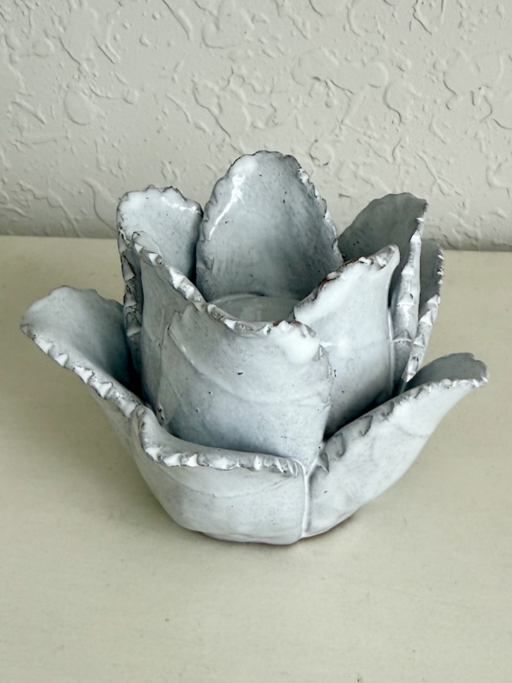 Terracotta Flower Tealight Holder
